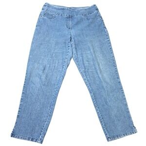 Ruby Rd Favorites Pull On Straight Leg Jeans Women's Size 8  Medium Wash Blue